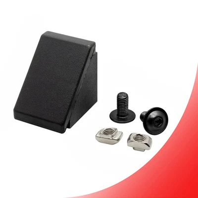 KOSMOSPROFIL Befestigungswinkel ink. Befestigungsmaterial Nut 6 für Aluprofil 20-er schwarz