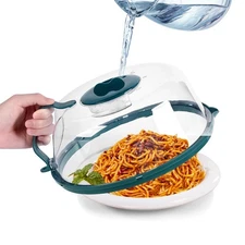 Microwave Cover with Water Steamer, Microwave Splatter Cover, 10 Inch Plate C...