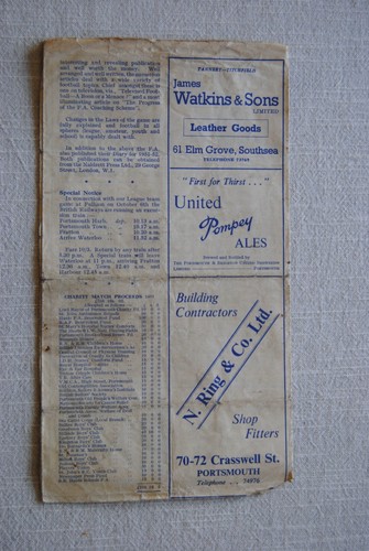 1951-52 Portsmouth v Aston Villa Football Programme 29 September 1951 - Picture 2 of 12