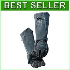 Durable Boarhide Reinforced Welding Gloves - Large, Dark Gray, Unmatched Comfort