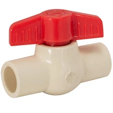 1/2 Inch CPVC Slip Ball Valve, White, 48636