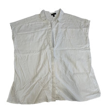 Ellos Womens Sleeveless Button Front Blouse Lightweight Woven Plus Size 1X