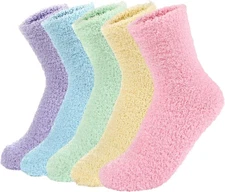 Zando Super Soft&Warm Gifts for One Size, B 5 Pairs Rainbow Solid 