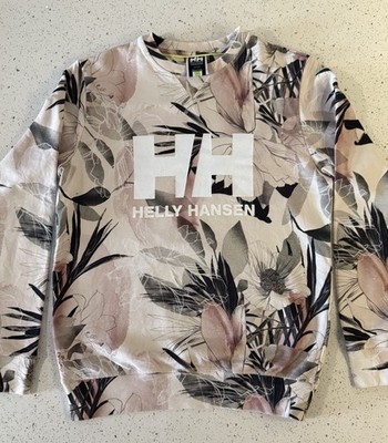 Helly Hansen Women s Medium Crewneck Sweatshirt Floral HH Logo Never Worn