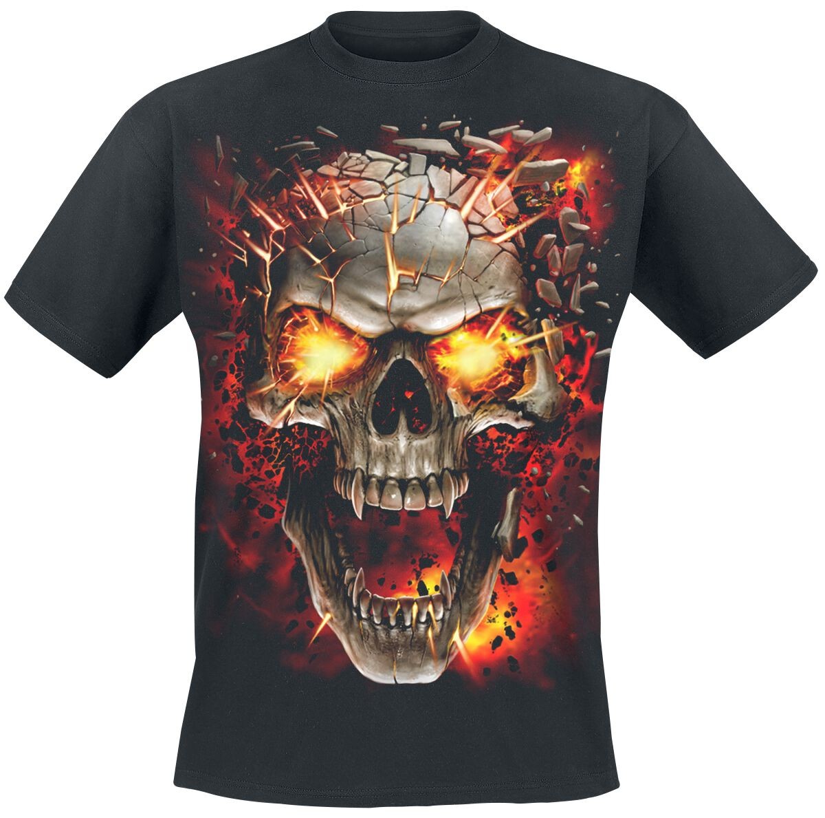 Футболка со спиралью Herren Skull Blast schwarz, Готика, Хоррор, Рок-одежда, Totenköpfe