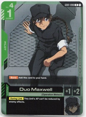 Duo Maxwell (Store Tournament 01) Rare Foil Gundam Promotional Card GD01-090 NM