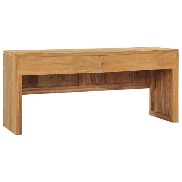 Teak Massiv Tv Schrank 100X35X45Cm Fernsehtisch Fernsehschrank Lowboard Vidaxl-image