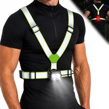 600LM LED Running Light Vest 360 Reflective Chest Night Safety Light Rechargeab