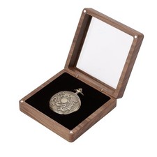 Wood Pocket Watch Box, Pocket Watch Display Case with Clear Acrylic Lid