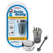 Drain Buddy Sink Stopper Strainer w/ Hair Catcher Fits 1.25  Sink Drains Chrome