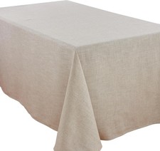 SARO LIFESTYLE Toscana Linen Blend Tablecloth 90 x 156 90x156, Rectangular