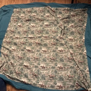 Futon Cover Full Size with Zipper All Around Green Brown Horse Hunting Brown