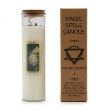 Prosperity Magic Spell Candle Soy Wax with Gemstones 50 Hour