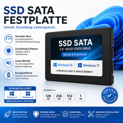 SSD Festplatte windows 10 / 11 Pro vorinstalliert für Acer Aspire E1-732 / 732G