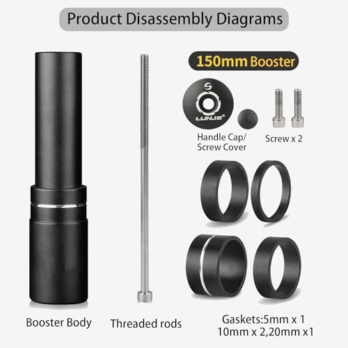 Bike Stem Riser,Adjustable MTB Stem,28.6mm Bike Fork Aluminum Adjustable - Picture 7 of 7
