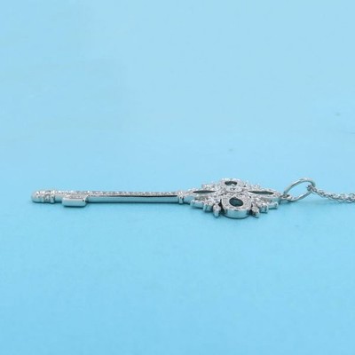 Tiffany & Co. Victoria Key Pendant Diamond Necklace Platinum Pt950