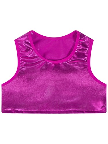 Kids Girls Tank Tops Party Crop Top Breathable Vest Dance Bra Cheerleading Jazz - Picture 11 of 60