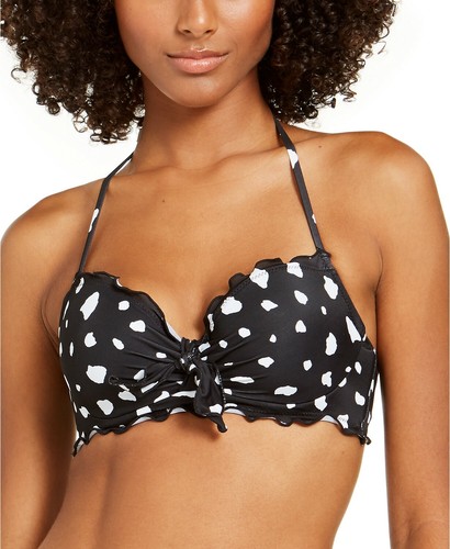 Sundazed COW PRINT Ava Ruffle Underwire Bikini Swim Top, US 34C, UK 34C
