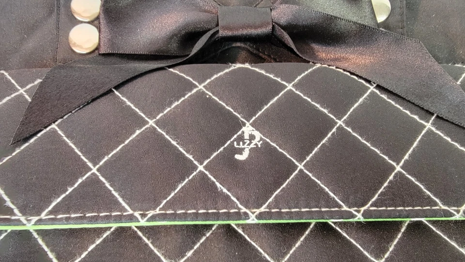 JP Lizzy Bowler Type Large Diaper Bag Black Changing Pad Quilted Zippered - Image 4 of 4