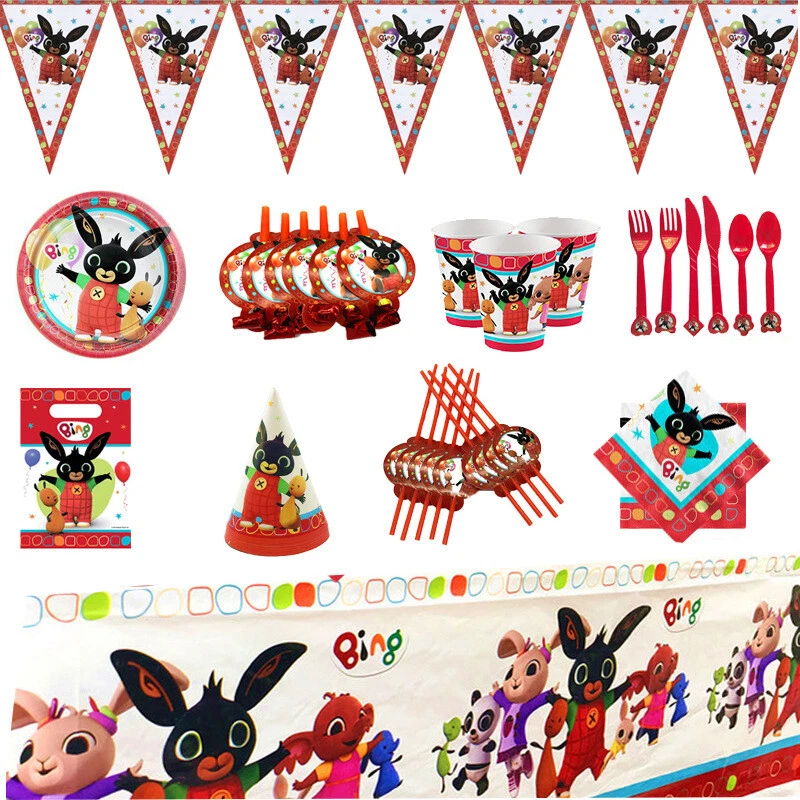 Bing Bunny Rabbit Birthday Party Decorations Bundle Party Tableware Set Pack