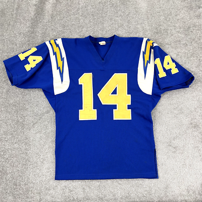 Vintage DAN FOUTS SAN DIEGO CHARGERS Jersey Mens Small/M Blue Mesh