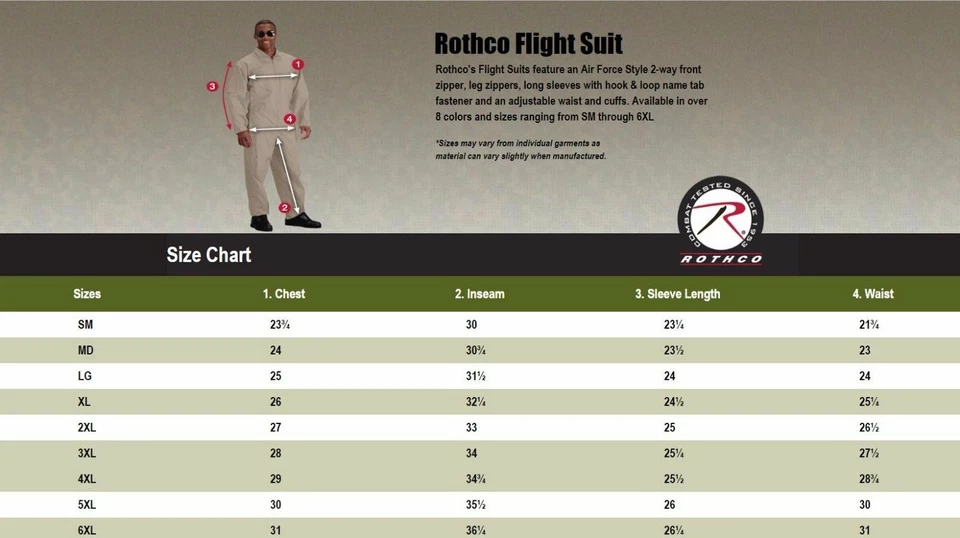SALE!  Flight Suit AF Style Flight Coveralls Camo or Solid ROTHCO - SAVE 20% OFF - Image 2 of 4