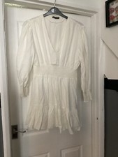 Ladies Zara White Linen Dress Size Xl