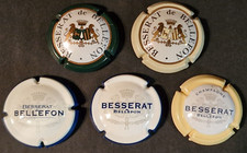 Lot lettre B4 - BESSERAT BELLEFON armoirie / 8 CAPSULES PLAQUE MUSELET CHAMPAGNE