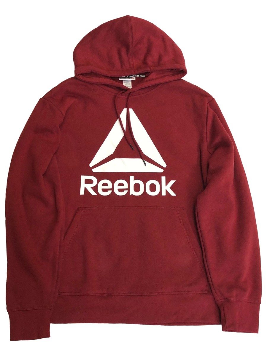 Mens Burgundy Red Reebok Hoodie Sweatshirt Athletic Pull-Over Top X-Large |  eBay