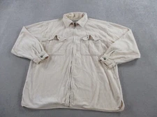 VINTAGE Quiksilver Shirt Men Extra Large Cream Yellow Full Zip Terry Shacket Jac