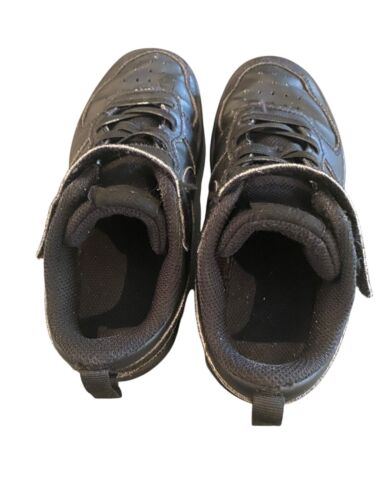 Nike Kids Court Borough BQ5451-001 All Day Play Black Sneaker Shoes Child’s 13 - Picture 3 of 7