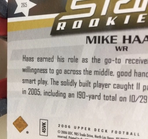 Mike Hass rookie Error misspelled name twice Upper Deck Gold #004/100 numbered  - Image 3 of 4
