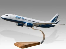 Boeing 737-800 Blue Air Desk Wood Airplane New Model Small Scale 1/130