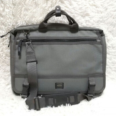 PORTER 2Way Business Briefcase in Gray, with Shoulder Strap PORTER 2Way Business Briefcase in Gray, with Shoulder Strap