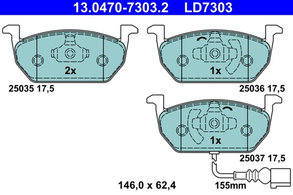 BremsbelÄGe VW P. Golf 1.0-2.0 12- Keramik-image