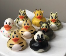 Fun Variety Of Rubber Ducks Duckies Plastic Bath Toys, Set Of 8, Super Cute EUC