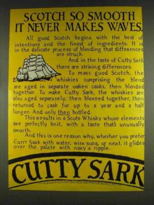 1978 Cutty Sark Scotch Ad - It Never Makes Waves