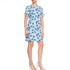 NWT Womens Size Medium Banana Republic Floral Split Tie-Sleeve Shift Swing Dress