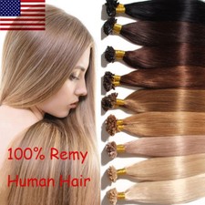 U Nail Tip Pre Bonded Keratin Real Remy Human Hair Extensions Thick 150g US B991