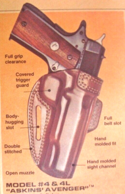 ビアンキ　BIANCHI 社製　#4 アスキンスアベンジャー1911 5in用 Vintage OEM Bianchi Tan Leather LH Holster # 4 ASKINS AVENGER 1911