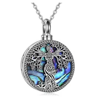 CREMATION URN ASHES TREE LIFE GODDESS Pendant 24" 925 Sterling Silver Necklace