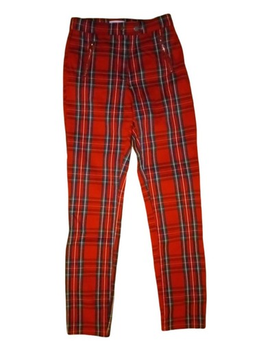 H\u0026M Plaid Tartan Pants Womens Red Size 