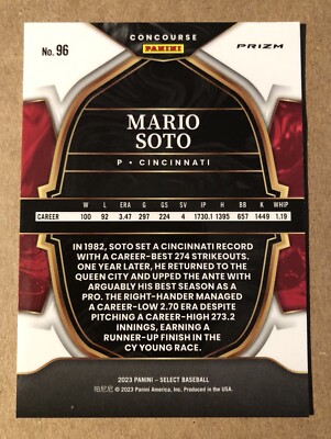 2023 Panini Select Mario Soto Blue Prizm Parallel Concourse #96