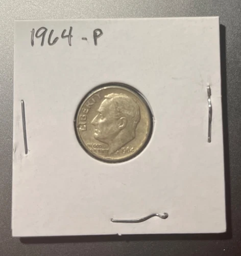 ✅1964 P Roosevelt Dime Last Year of 90% Silver BU From OBW Bank Roll