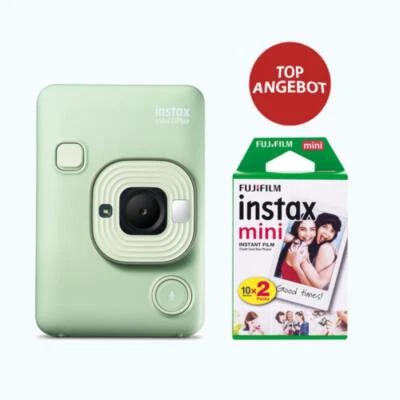 Cámara instantánea Fujifilm Instax Mini LiPlay matcha green conjunto superior
