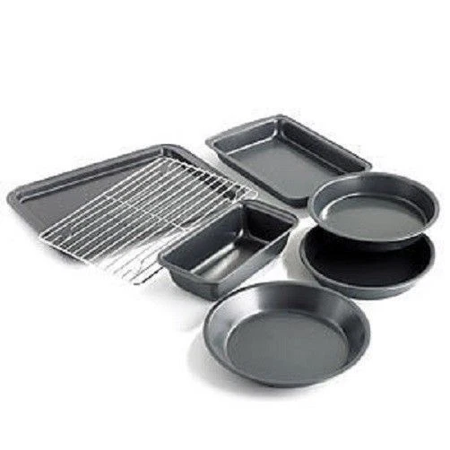 NON-STICK BAKEWARE 28 PC SET COOKIE SHEET PIE CAKE BROWNIE LOAF PAN RACK SET