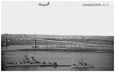 Charleston South Carolina Naval Vessels Cooper River Postcard COPY  #85027