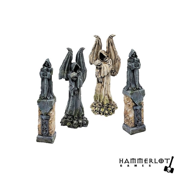 Graveyard Statue Set Scenery D&D Wargames Warhammer Fantasy AoS RPG W40k Dungeon