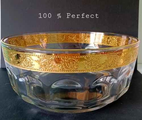VINTAGE ARCOROC FRANCE GOLD RIMMED LARGE BOWL 8.5 INCHES DIAMETER 💯Perfect - Picture 5 of 8