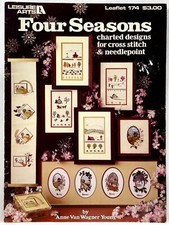 1980 Leisure Arts Four Seasons 174 Counted Cross Stitch Pattern Book Vintg 16321